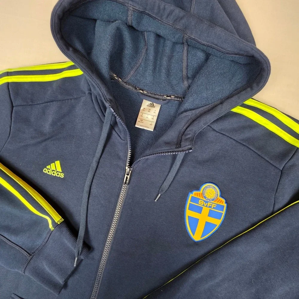 Adidas Sweden SvFF Full Zip Hoodie Mens‎ 2XL Football Sweatshirt World Cup
